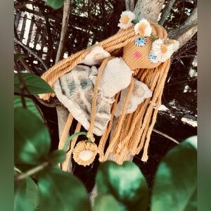 Handmade Knit Princess Aria Doll Daisy Fairy Flowers Wings Girl Doll OOAK